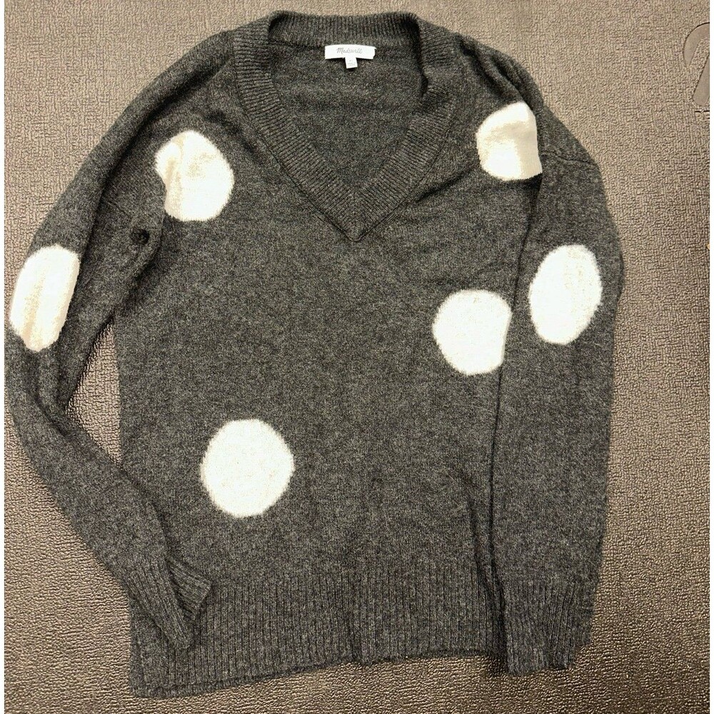 Madewell Polka Dot Grey Sweater